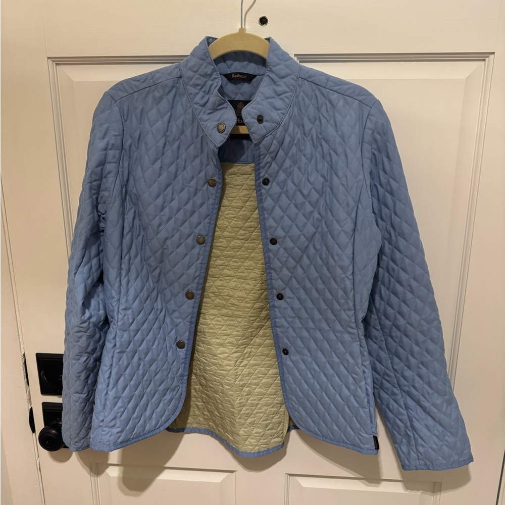 Barbour Light Blue Quilted Puffer Jacket